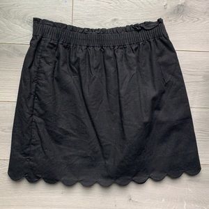J crew black scalloped mini skirt